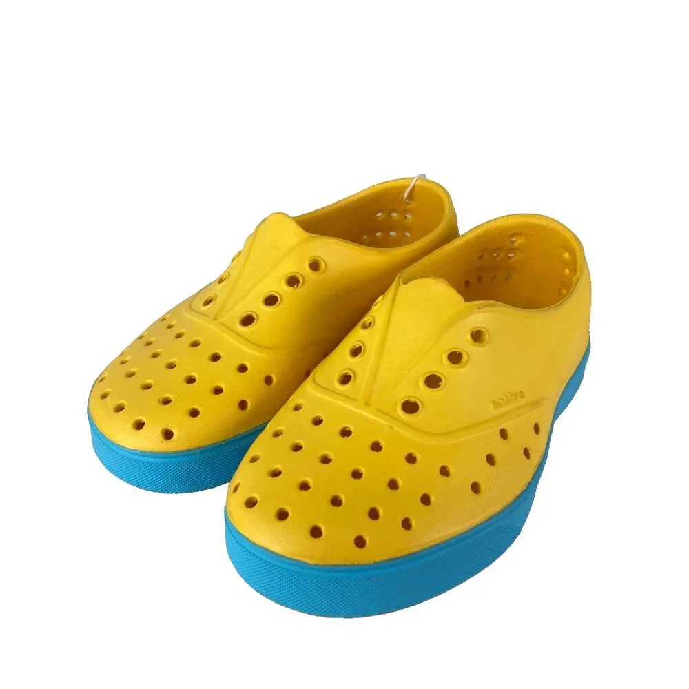 NWT Native Miller Little Boy Girl Sz 12 Yellow Slip on Sneaker Water‎ Shoe NEW
